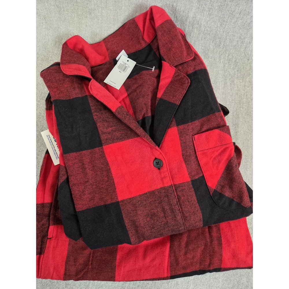 Old Navy Pajama Set Womens 2XL Red Buffalo Plaid Holiday Christmas 2 Piece NEW